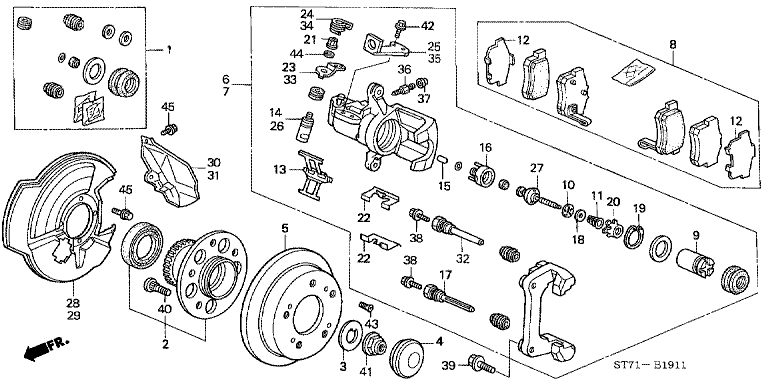Rear brake (disc) (130-) (TYPE R)