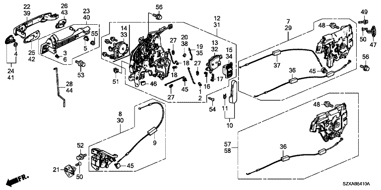 Sliding door lock/outer handle