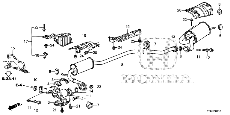 Exhaust pipe/silencer (4WD)