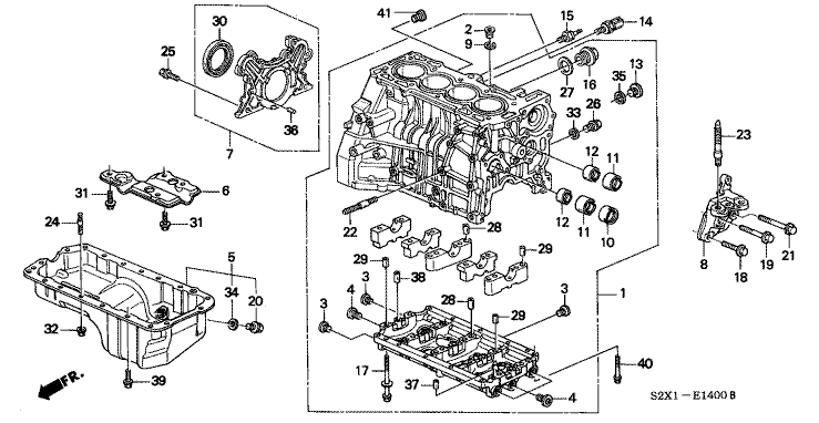 Cylinder block / oil pan (SOHC)