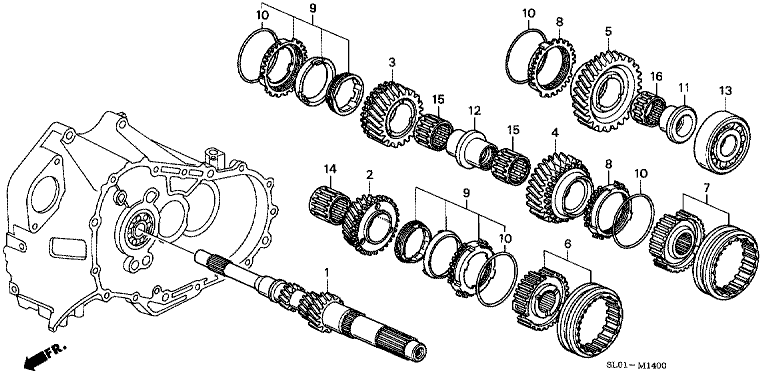 Main shaft (6MT) (NA2:100)