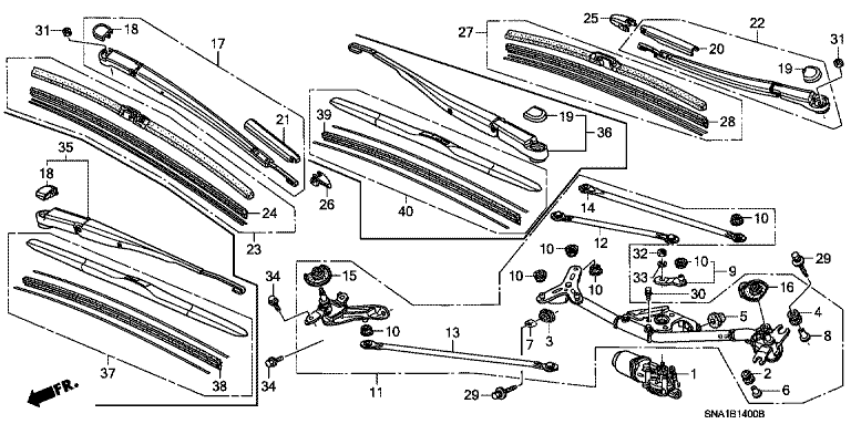 Front windshield wiper