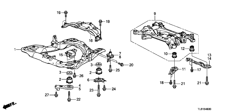 Front subframe/rear beam