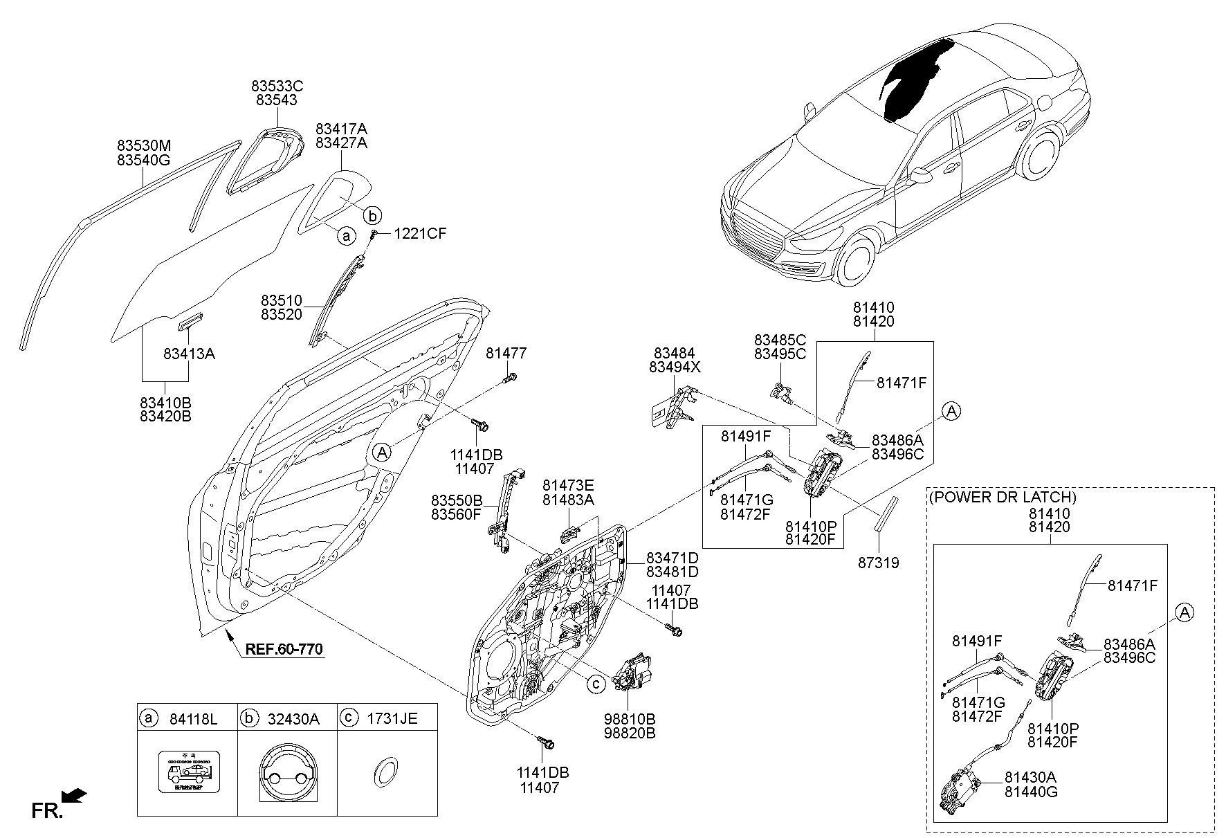Rear Door Window Regulator & Glass