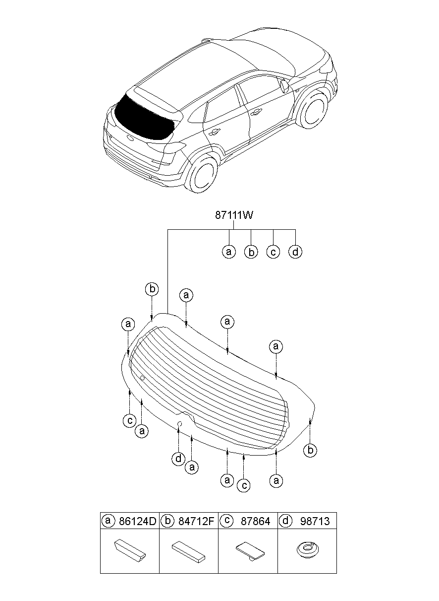Rear Window Glass Moulding