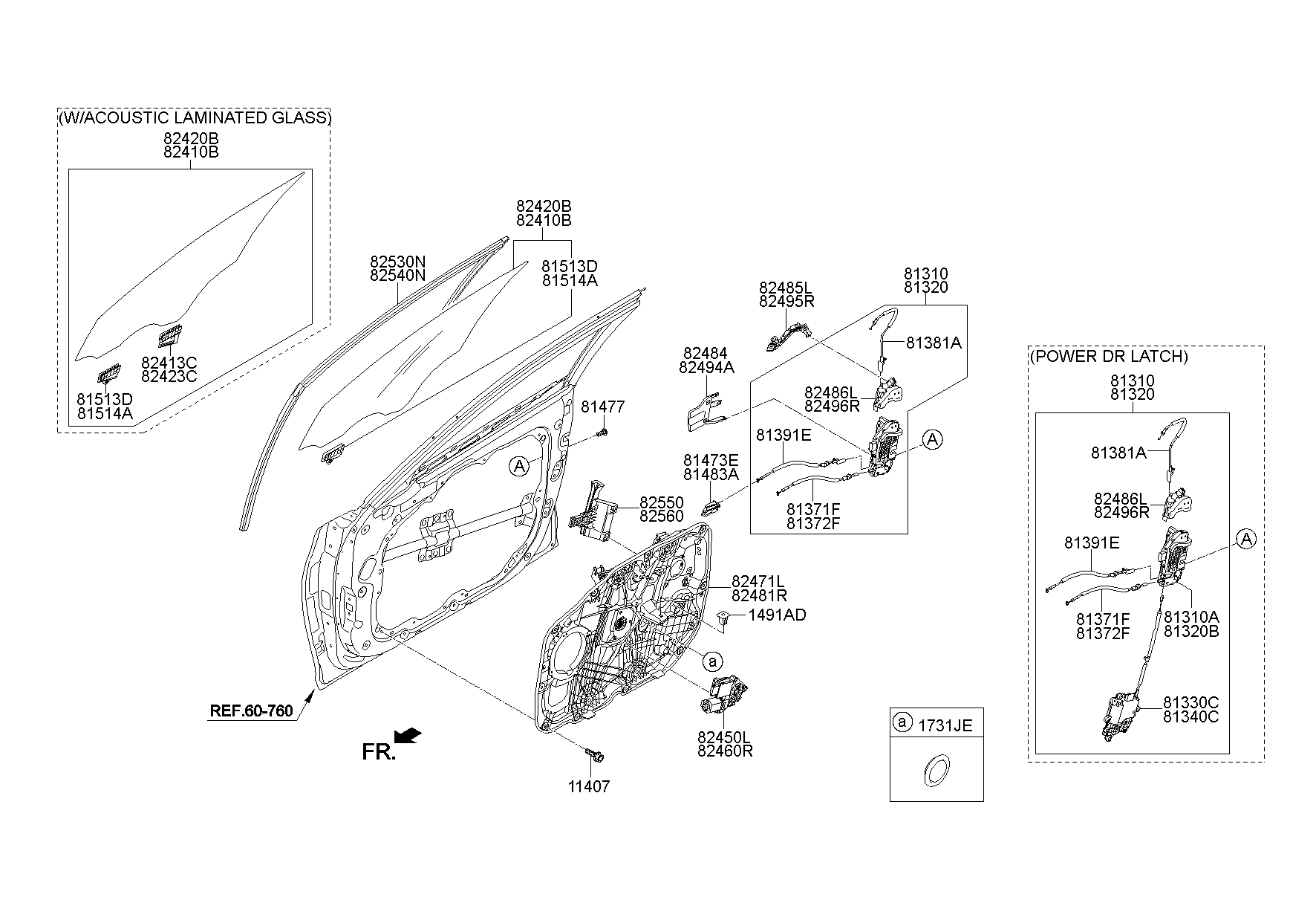 Elevalunas y vidrio de puerta delantera