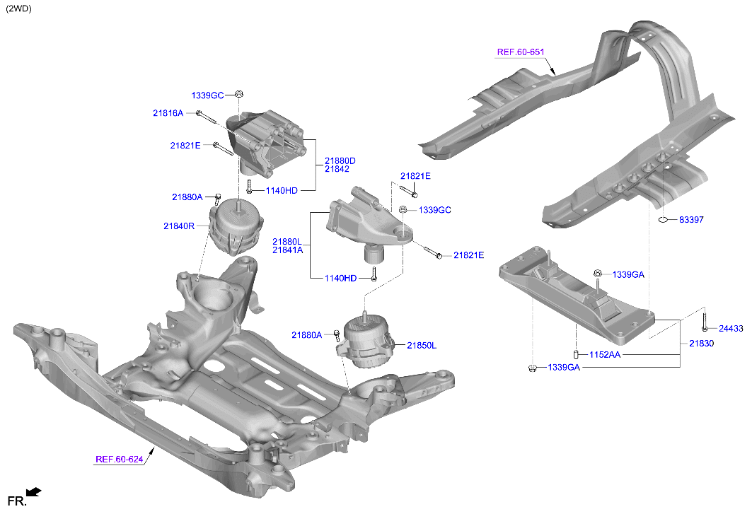 21850-T1250 Bracket Assy-Engine Mtg,Lh Hyundai | YoshiParts