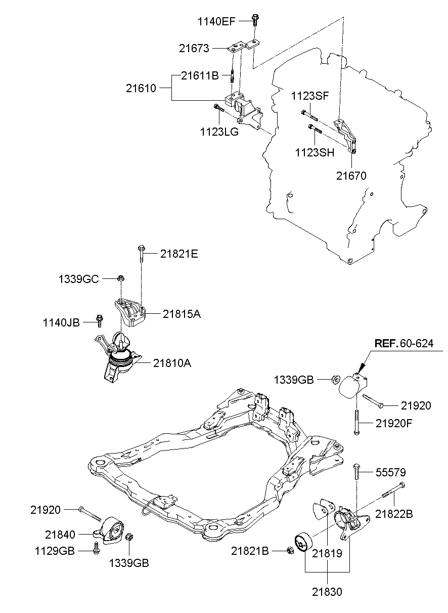 Montaje del transeje del motor