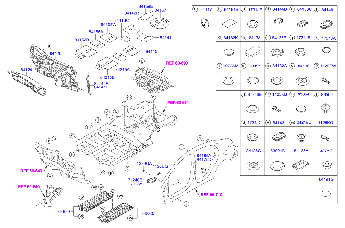 84159-3X500 Pad-Anti/Vib Rr Flr Rr Side,Rh Hyundai | YoshiParts