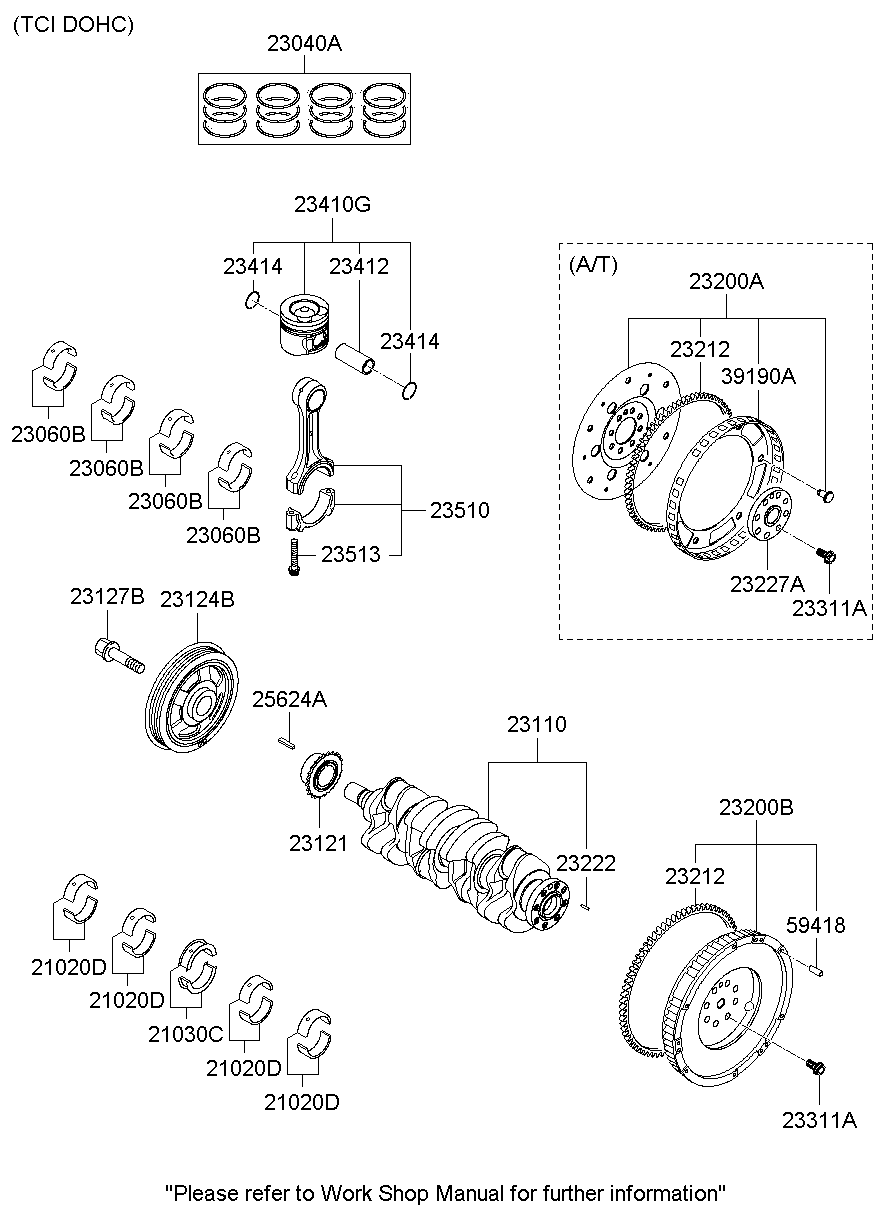 Piston, Crankshaft & Flywheel