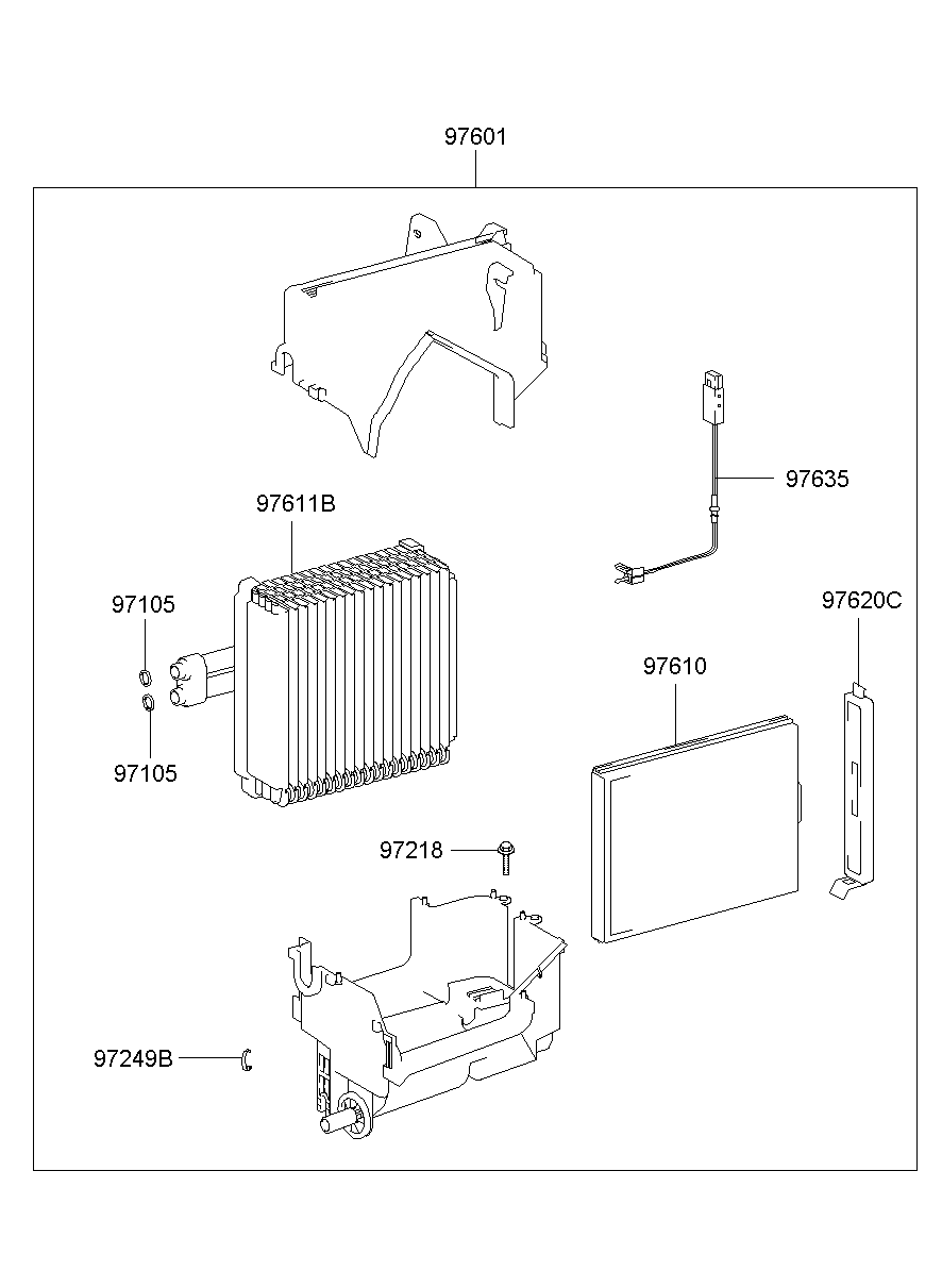 Evaporador del sistema de aire acondicionado