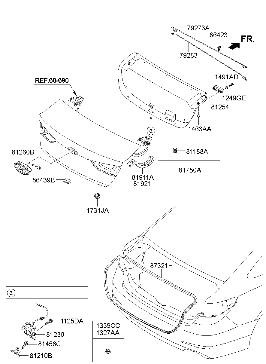 Embellecedor de la tapa del maletero