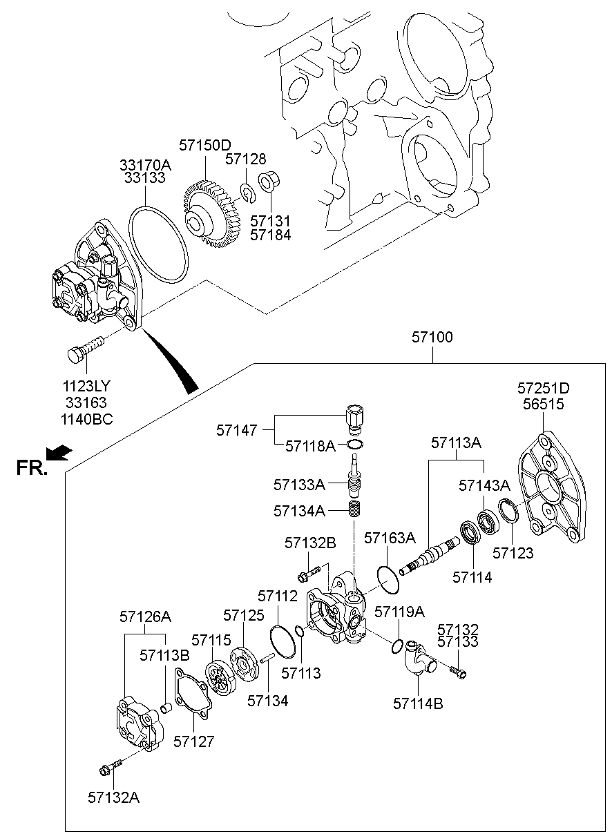 57100-5L100 Pump Assy-Power Steering Oil Hyundai | YoshiParts