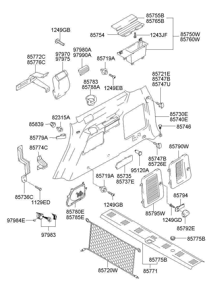 85754-3A800 Plate-Quarter Trim Cover Mtg,Lh Hyundai | YoshiParts