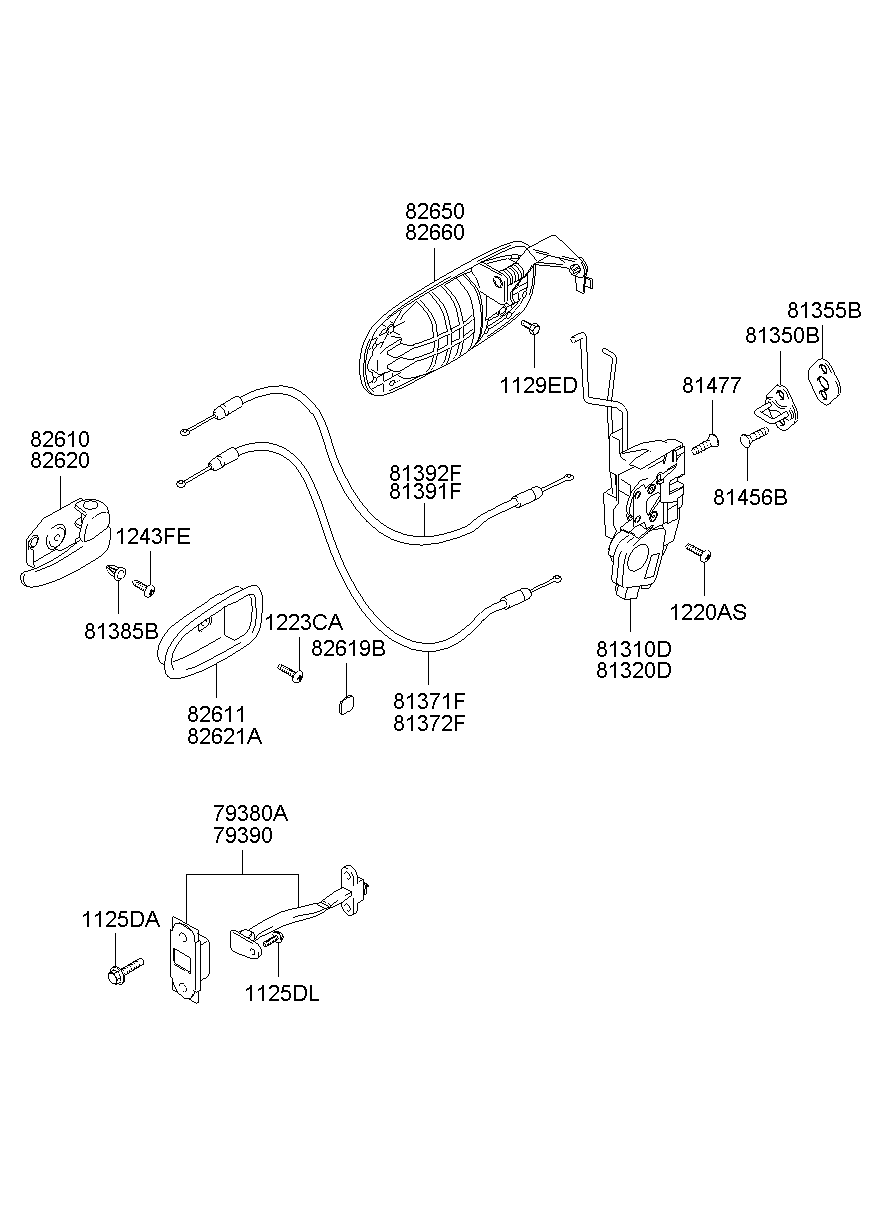 81391-3A000 Cable Assy-Fr Dr S/Lock,Lh Hyundai | YoshiParts