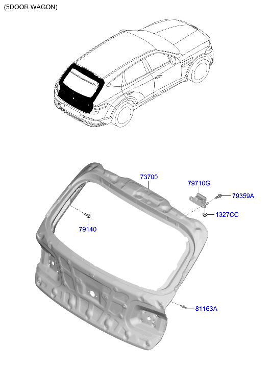 72800-T6000 Panel Assy-Tail Gate Hyundai | YoshiParts