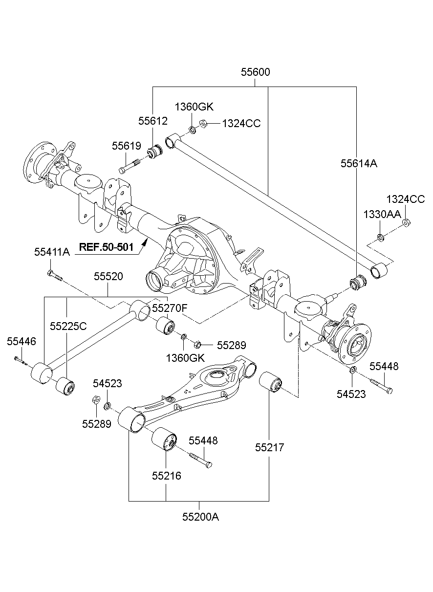 Rear Suspension Lower Upper Arm