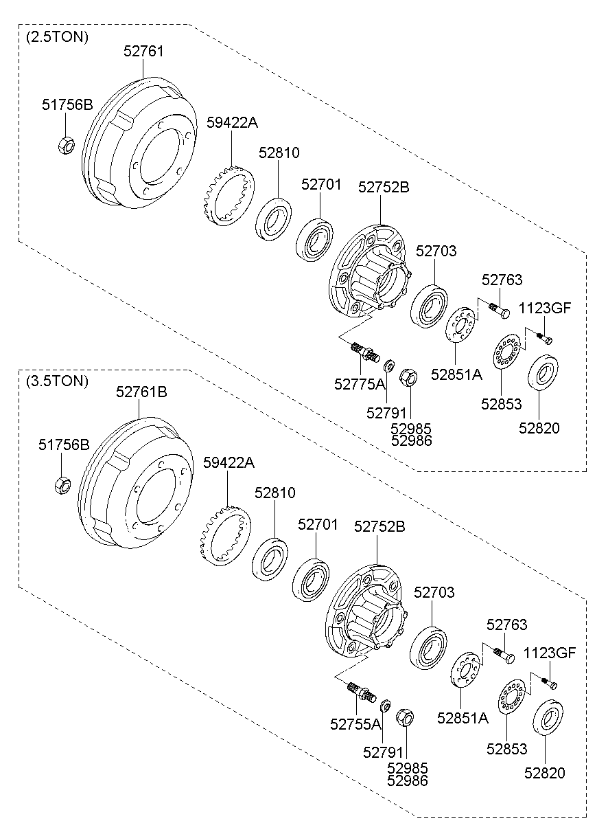 Rear Axle Hub Drum