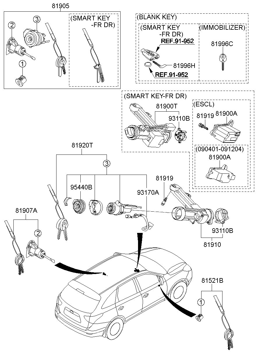 Juego de llave y cilindro