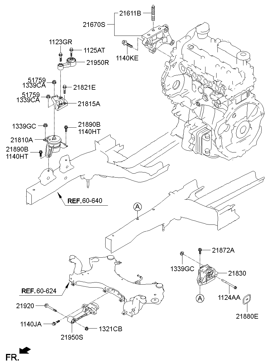 Montaje del transeje del motor