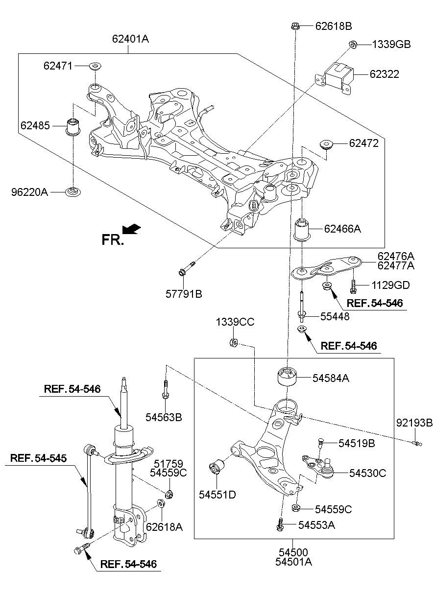 54551-C5000 Bush-Fr Lwr Arm