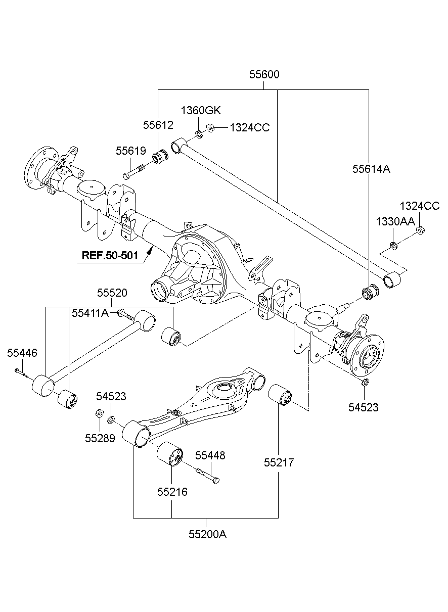 Rear Suspension Lower Upper Arm