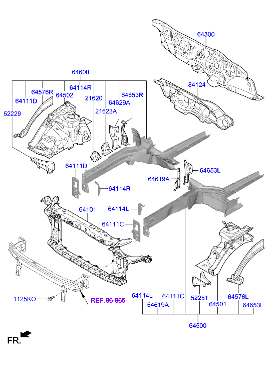 Fender Apron Radiator Support Panel