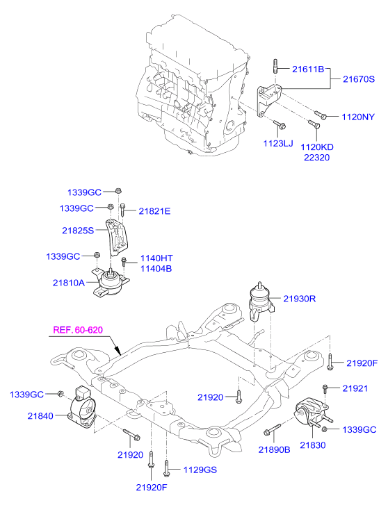 Montaje del transeje del motor