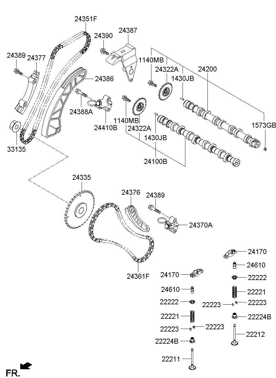 Árbol de levas y válvula