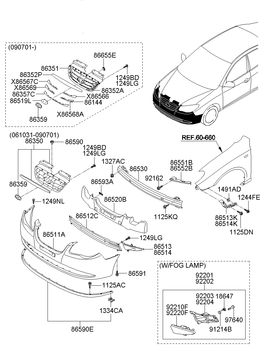 Parachoques delantero