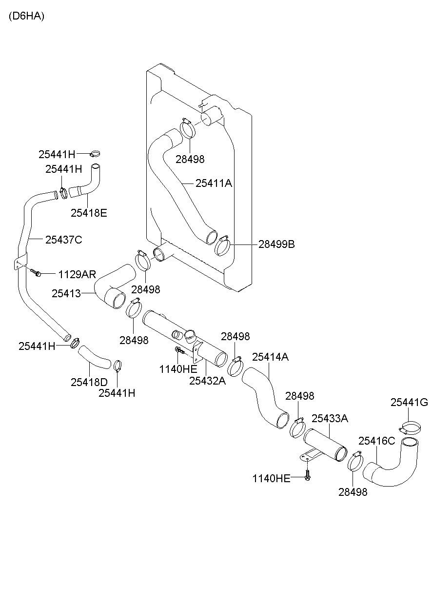 25411-8KZZ0 Hose-Radiator Inlet Hyundai | YoshiParts