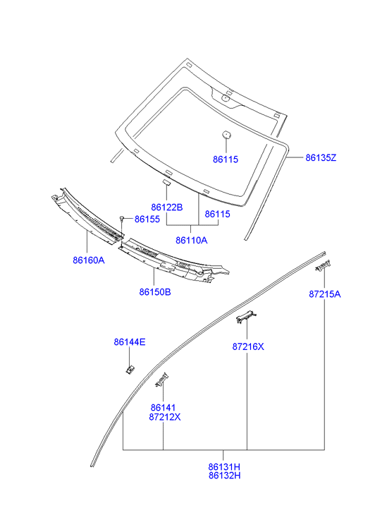 Vidrio del parabrisas