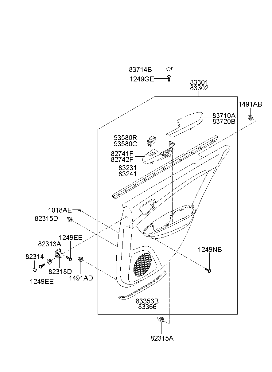 833603K510V2 Armrest AssyRr Dr Rh Hyundai YoshiParts