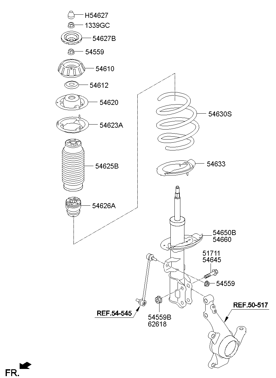54660-1R001 Strut Assy-Fr,Rh Hyundai | YoshiParts