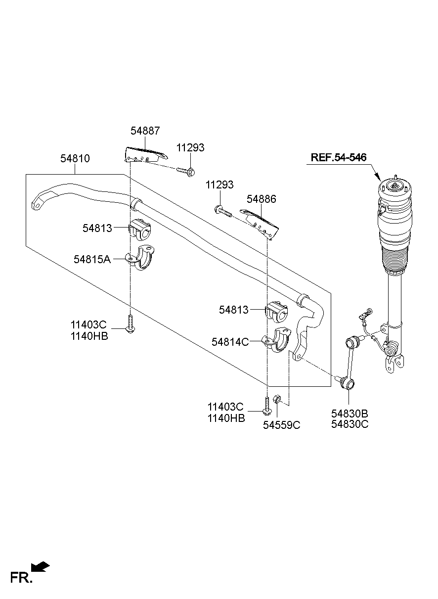 54810-3N300 Bar Assy-Fr Stabilizer Hyundai | YoshiParts