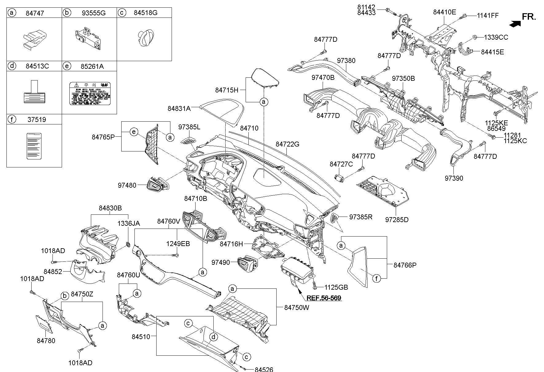 Crash Frame Panel 84760-G7000T9Y Panel Assy-Crash Pad Ctr,Lwr Hyundai | YoshiParts