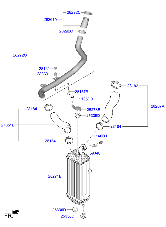28266-2A180 Hose-I/C Outlet Hyundai | YoshiParts