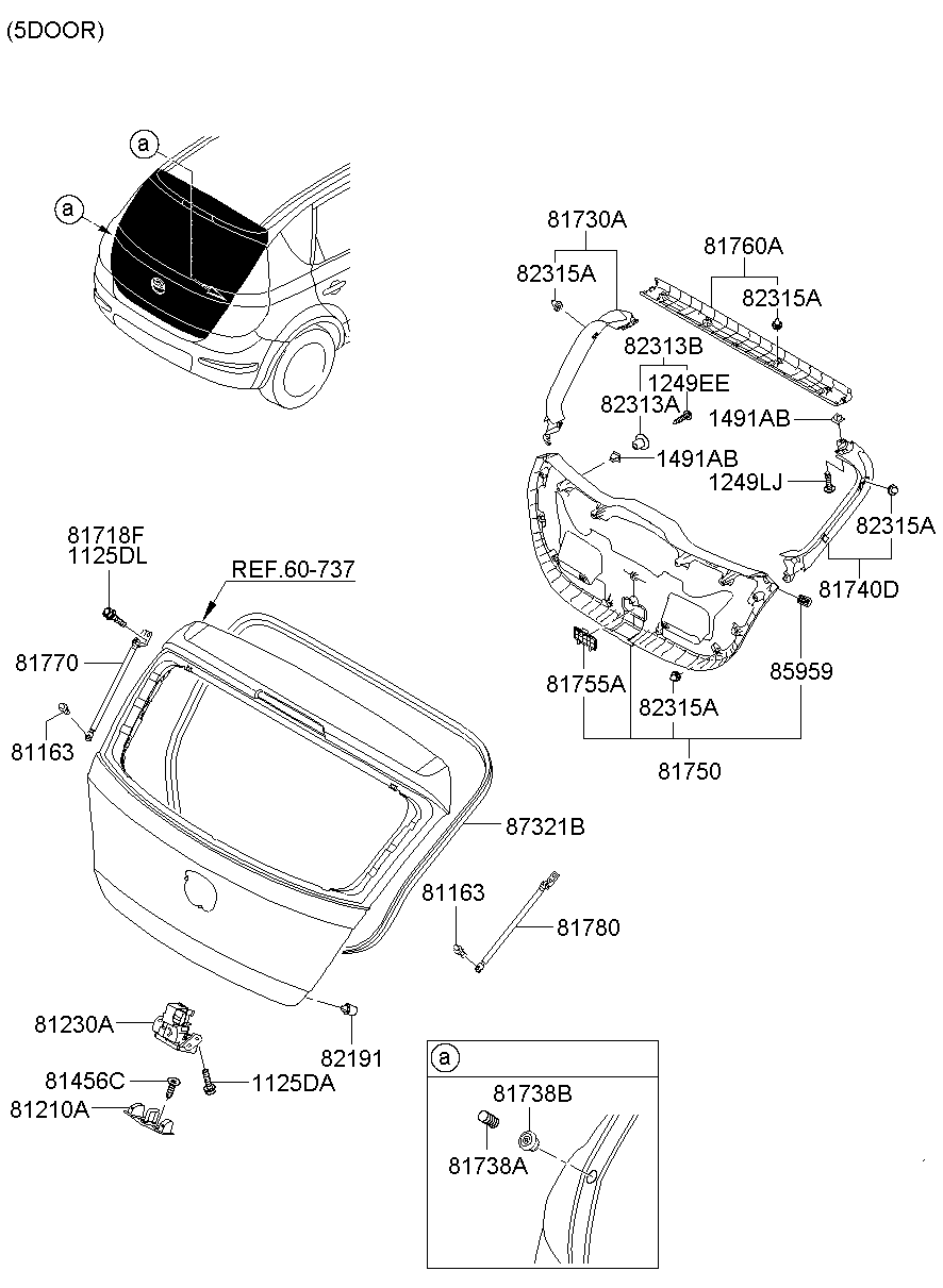 817701F010 Genuine Kia Lifter Assembly-Tail Gate