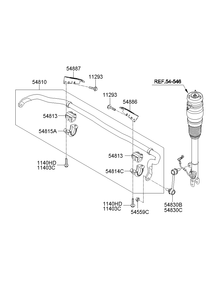 54810-3N300 Bar Assy-Fr Stabilizer Hyundai | YoshiParts