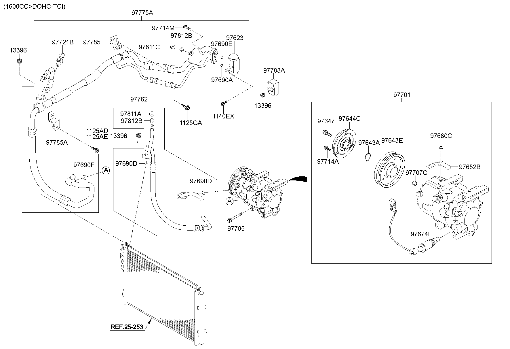 Línea de refrigeración del sistema de aire acondicionado