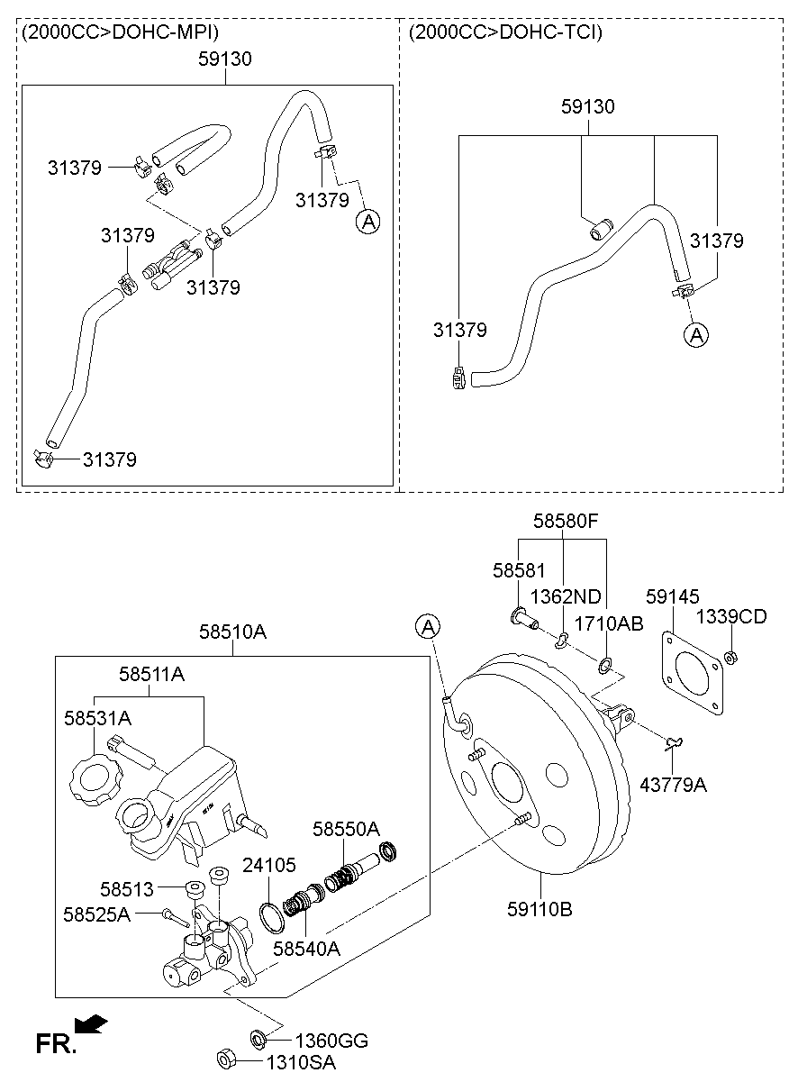 Brake Master Cylinder, Booster