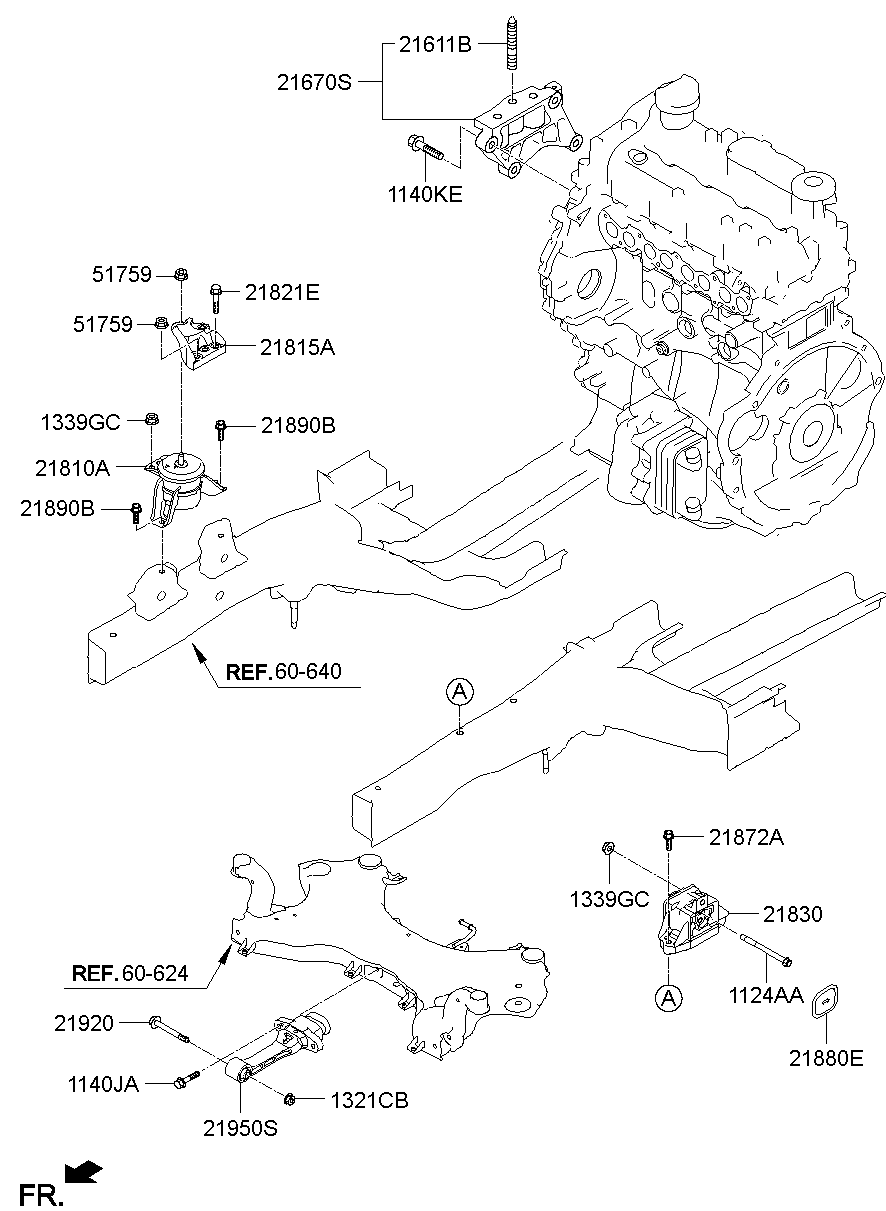 Montaje del transeje del motor