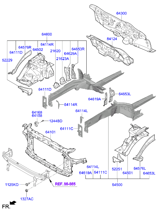 Fender Apron Radiator Support Panel