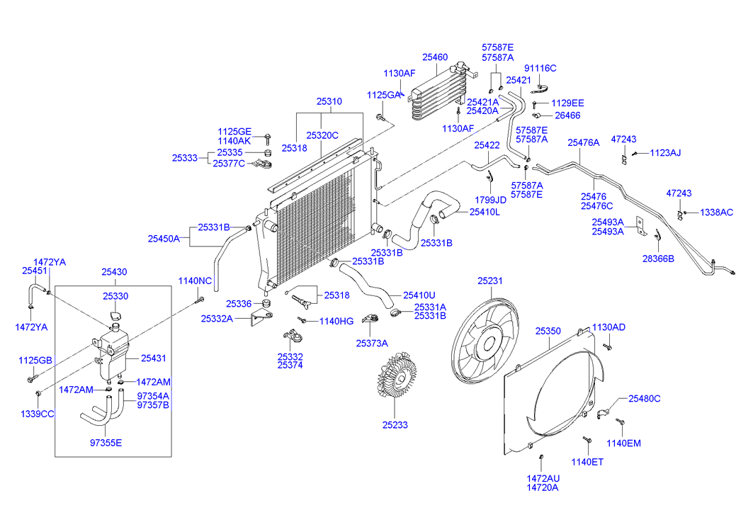 25431-4A000 Reservoir Assy- Radiator Hyundai | YoshiParts