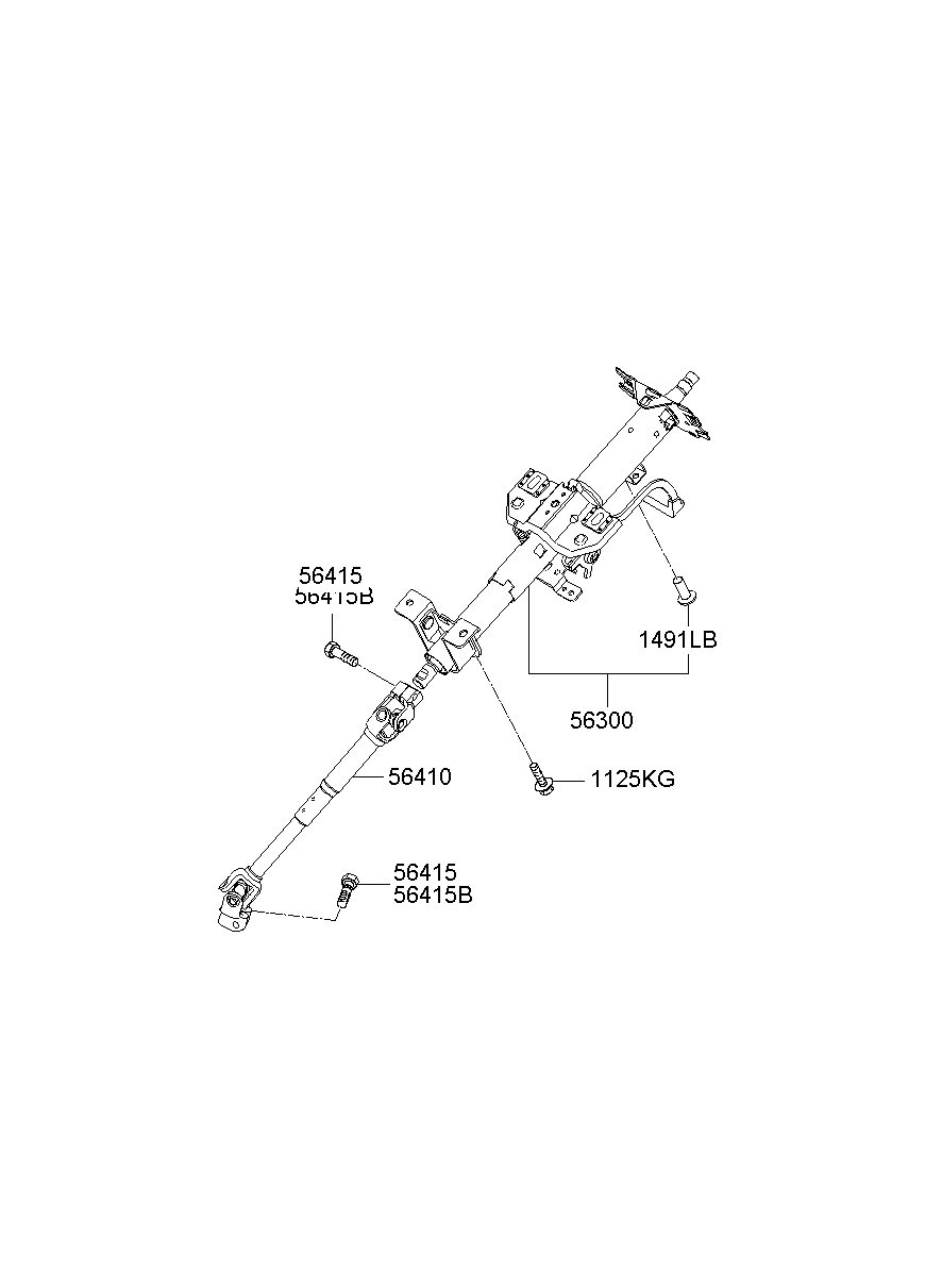 563001E100 Column & Shaft AssySteering Hyundai YoshiParts