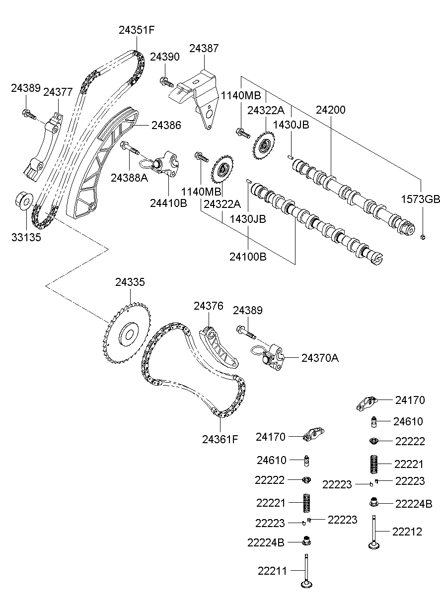 Árbol de levas y válvula