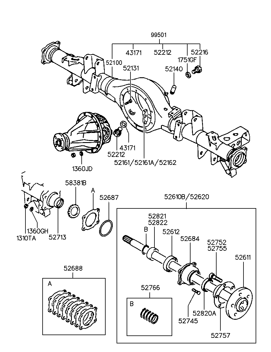Rear Axle Housing Shaft