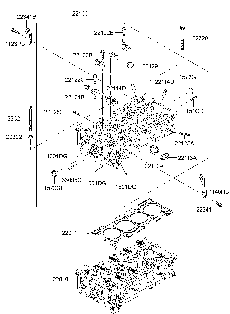 22311-2C000 Gasket-Cylinder Head Hyundai | YoshiParts