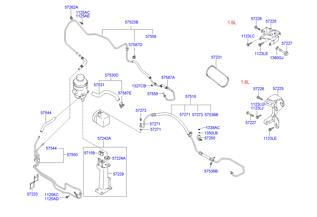 Power Steering Hose & Bracket