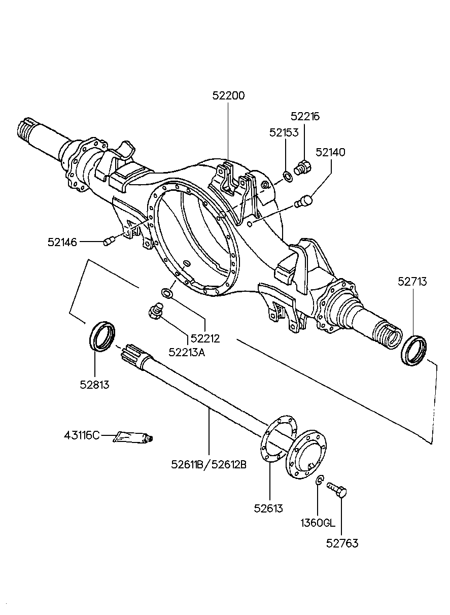 Rear Axle Front Housing Shaft